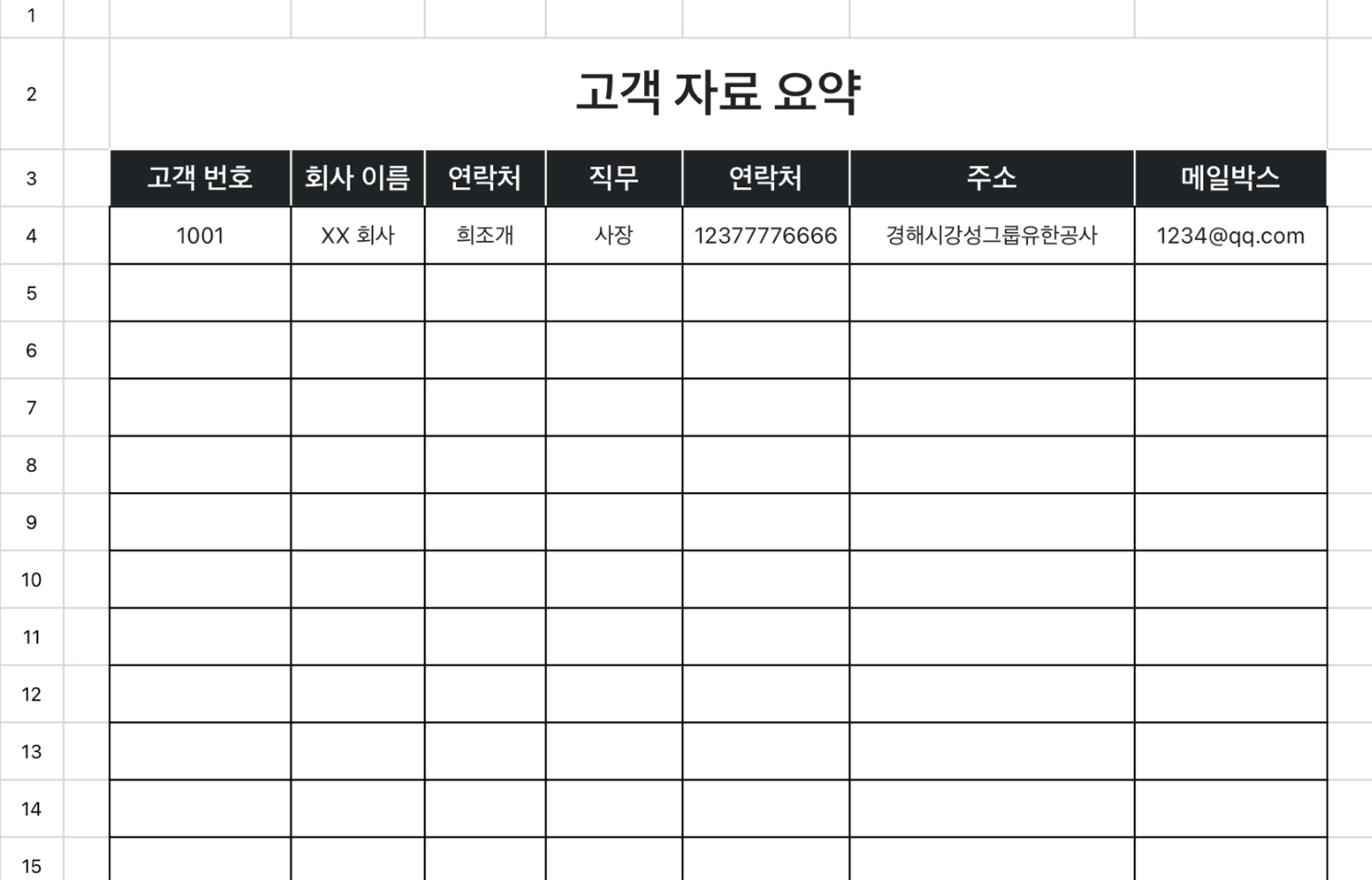 고객 자료 요약